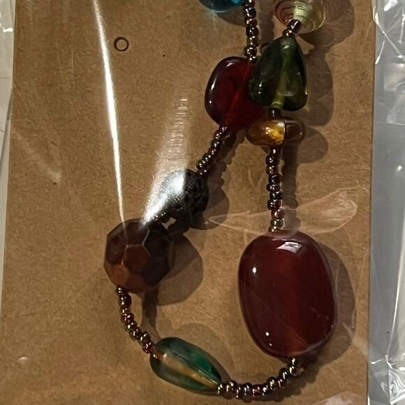 Lia Sophia Multicolored Asymmetrical Bead Necklace - Picture 8 of 11